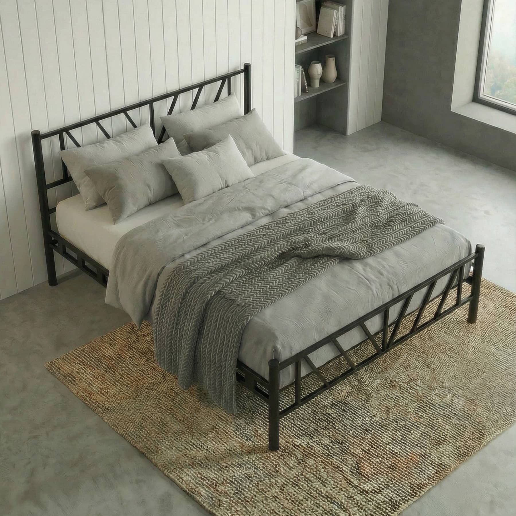 Smyrna Double Metal Bedstead 150x200 Black