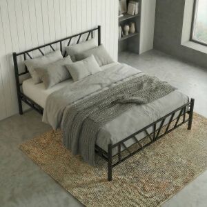 Smyrna Çift Kişilik Metal Karyola 150x200 Siyah
