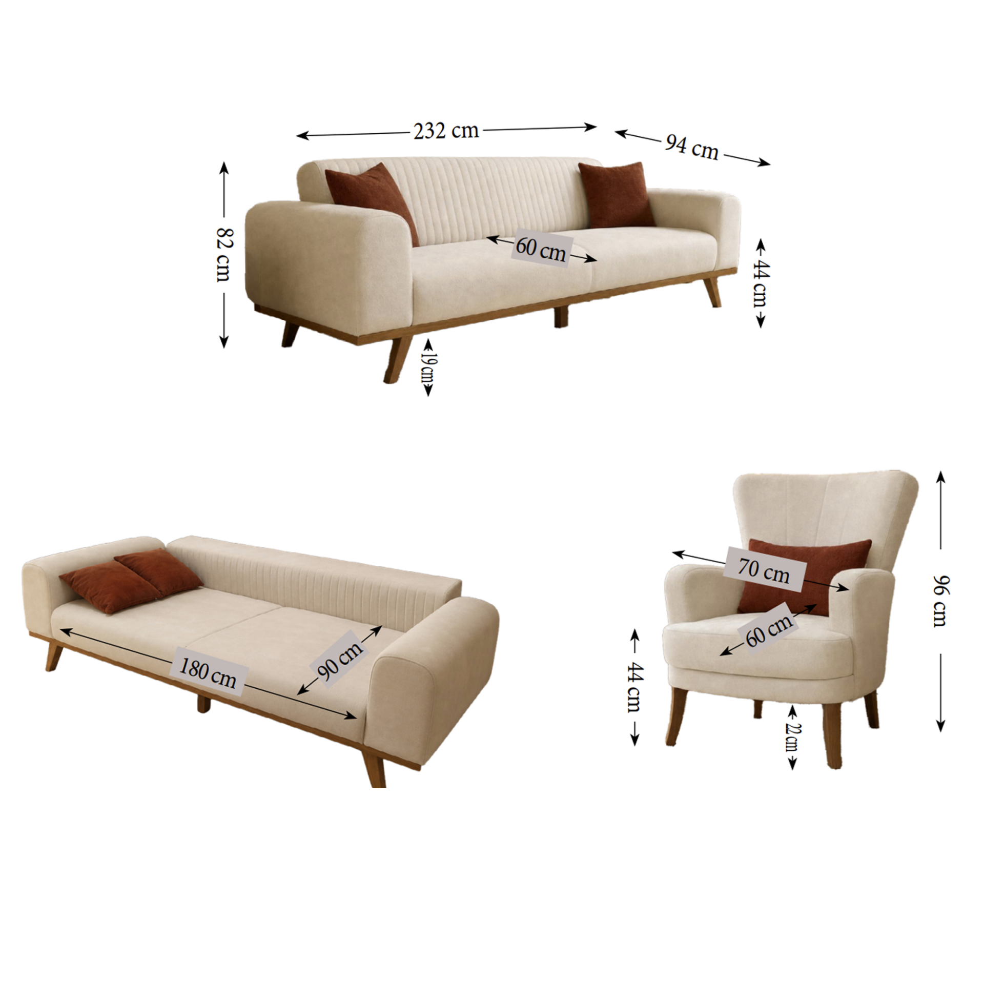 MD Diamond Sofa Set MDN115