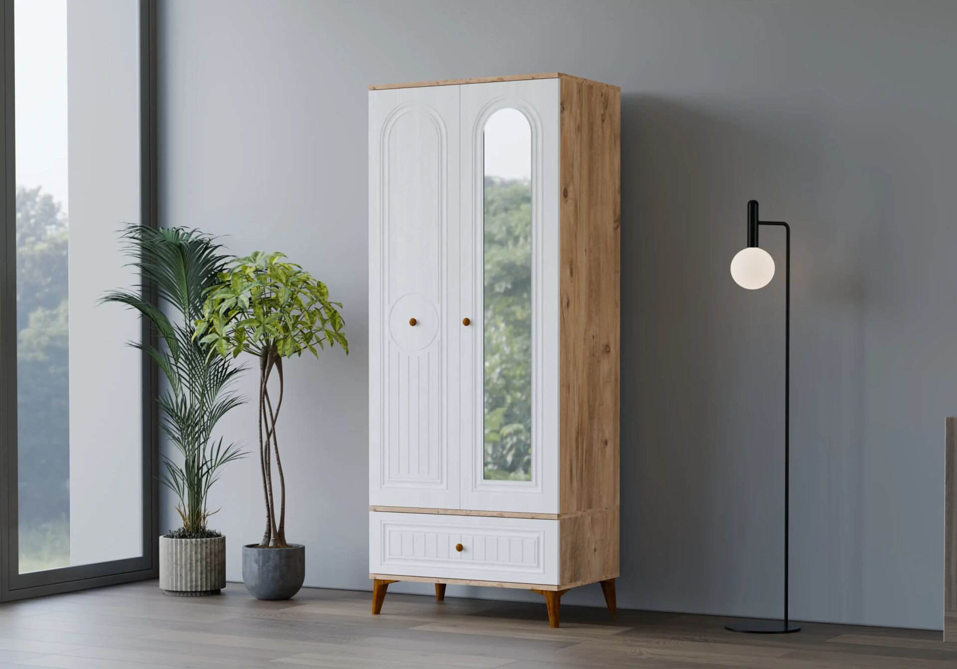 Carina Bohem Atlantik Çam 2 Kapılı Dolap TN0202