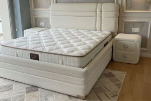 Royal Beyaz 160 x 200 Çift Kişilik Yatak, Baza, Başlık Seti PV1422