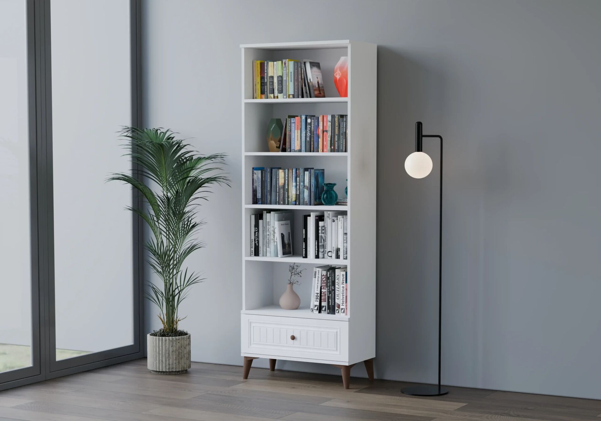 Carina Bohem Beyaz Kitaplık TN0204