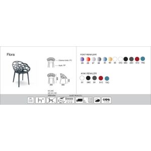 Flora Mat Koyu Kırmızı - Mat Koyu Kırmızı Sandalye PPT1102