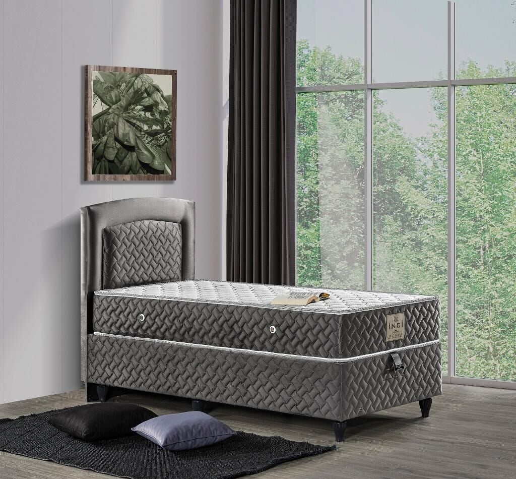 İnci 120X200 Tek Kişilik Yatak, Baza, Başlık Seti EY2011