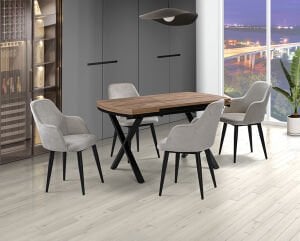 Güneş Antik Masa & Lotus Sandalye Takımı HDR1254