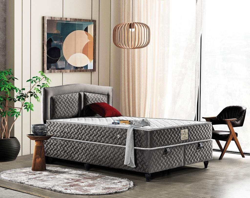 İnci 150X200 Çift Kişilik Yatak, Baza, Başlık Seti EY2011