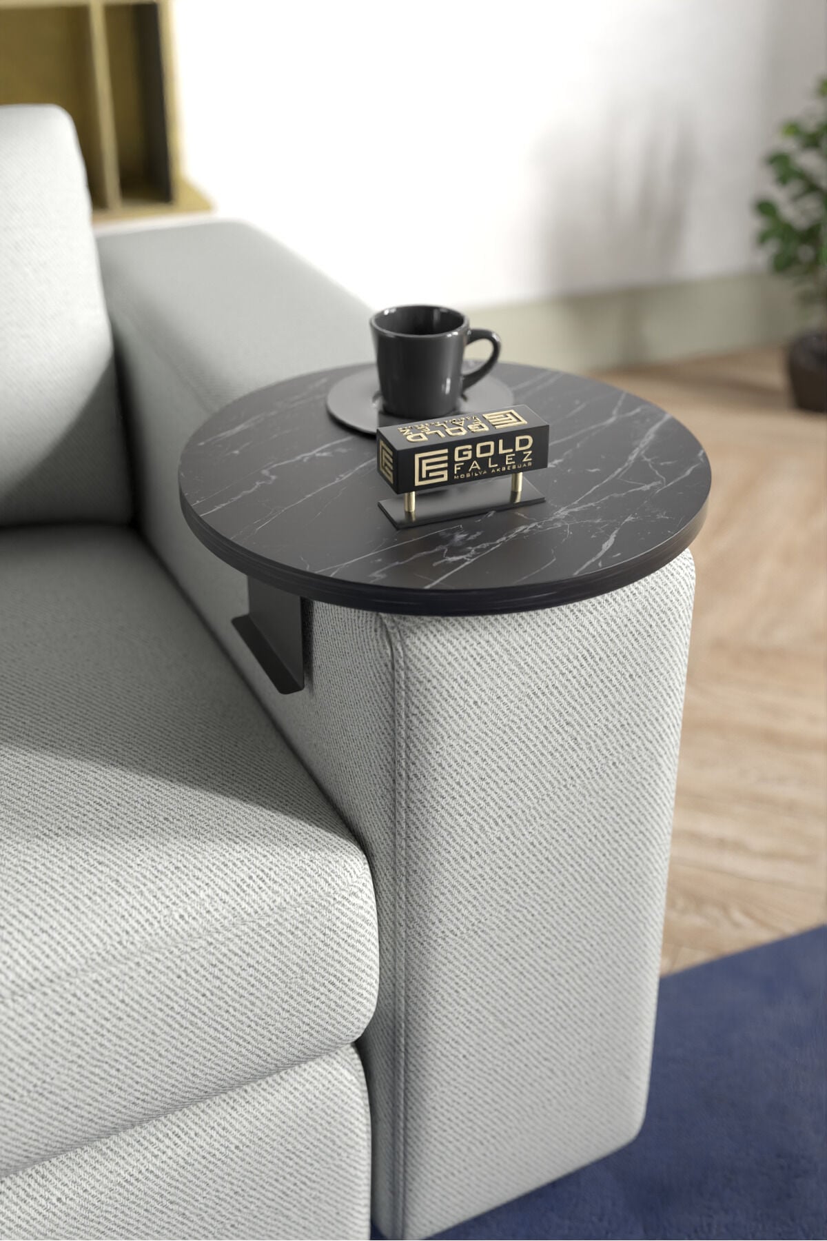 MD Adjustable Sofa Table Bendir Black
