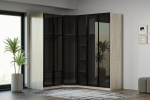 Royal Gardırop Köşe Takımı % 100 MDF - Traverten TN0226