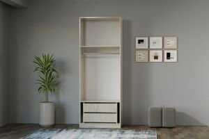 Royal Gardırop Köşe Takımı % 100 MDF - Traverten TN0226