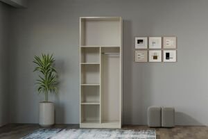 Royal Gardırop Köşe Takımı % 100 MDF - Traverten