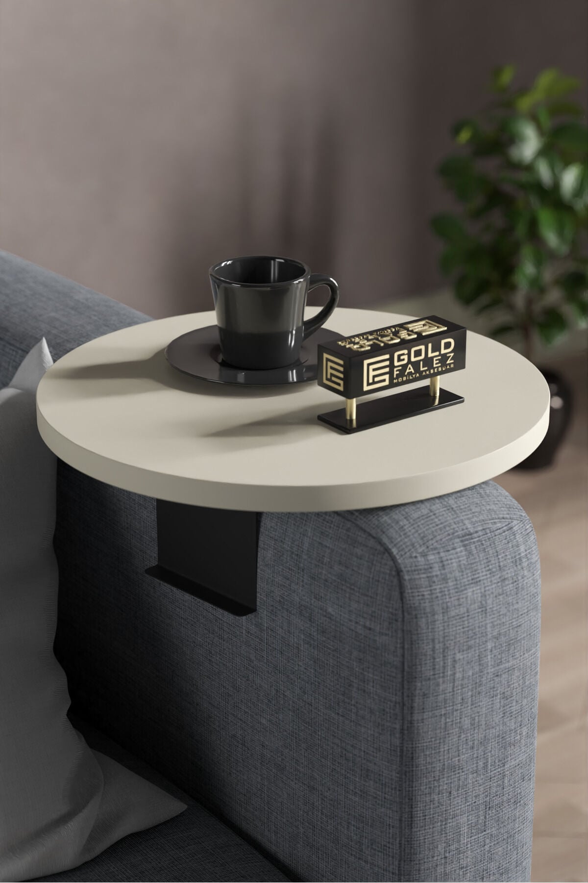 Ilkal Adjustable Armrest Table Cream
