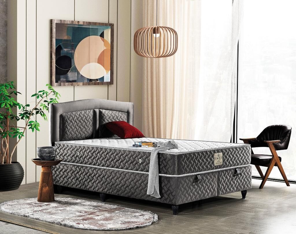 İnci 180X200 Çift Kişilik Yatak, Baza, Başlık Seti EY2011