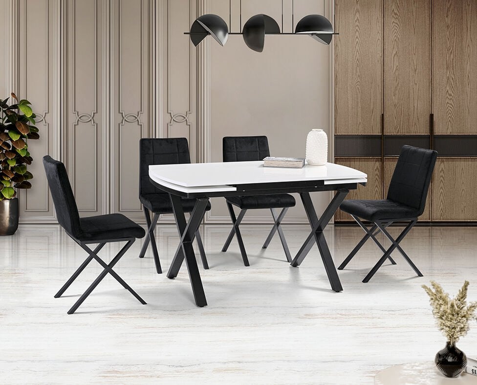 Güneş Beyaz Masa & Mono Sandalye Takımı HDR1255