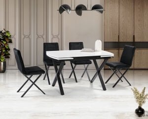 Güneş Beyaz Masa & Mono Sandalye Takımı HDR1255