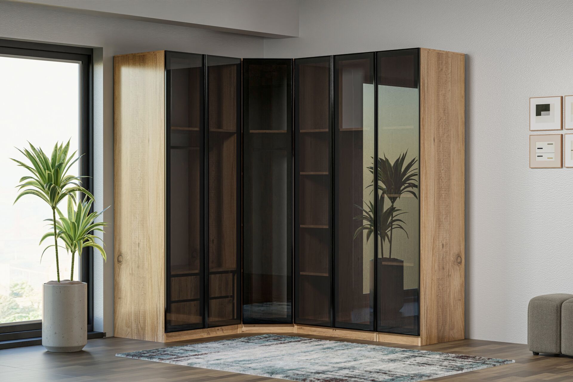 Royal Gardırop Köşe Takımı % 100 MDF - Atlantik Çam TN0231