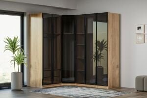 Royal Gardırop Köşe Takımı % 100 MDF - Atlantik Çam