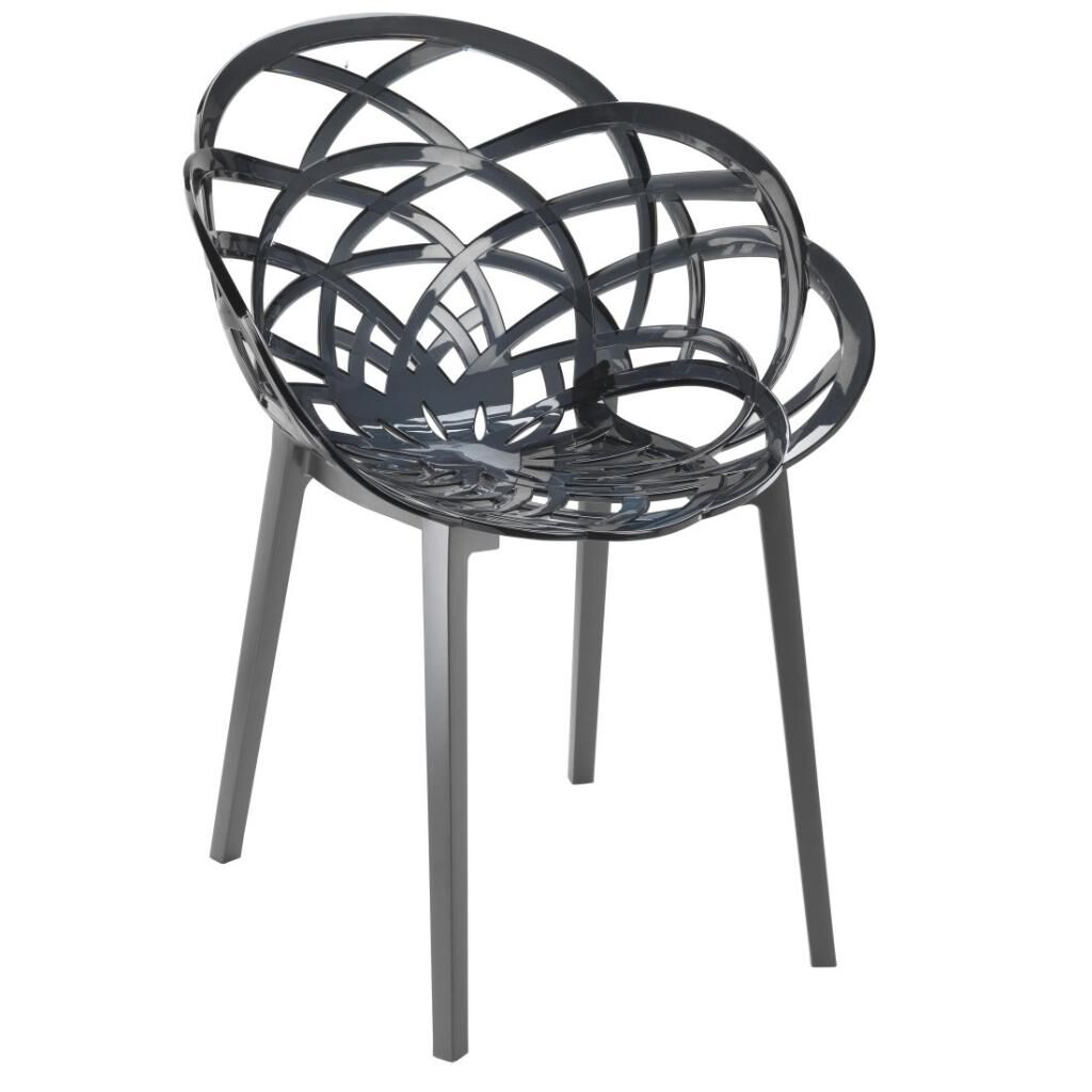 Flora Füme Transparan - Antrasit Sandalye PPT1112