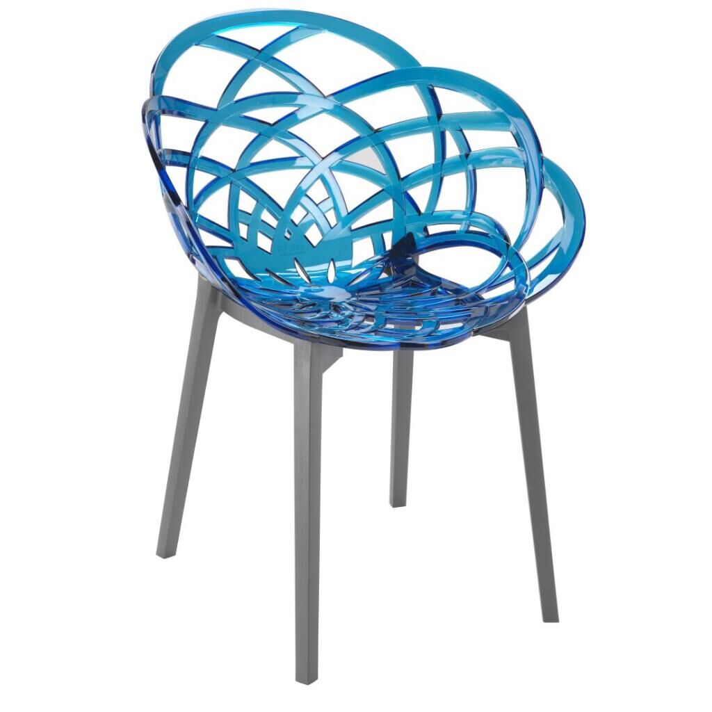 Flora Mavi Transparan - Antrasit Sandalye PPT1115