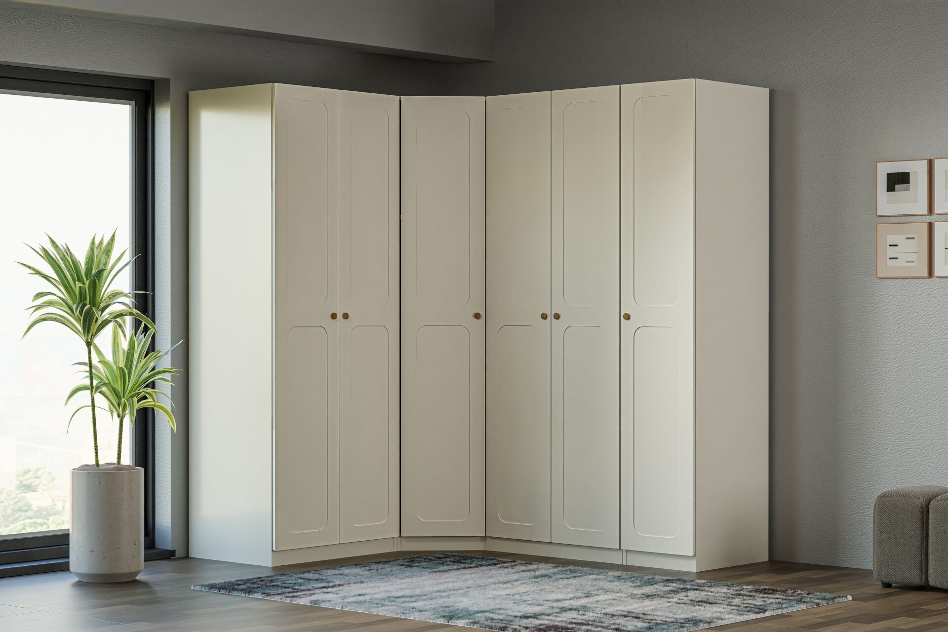 Royal Gardırop Köşe Takımı % 100 MDF - Aytaşı TN0236