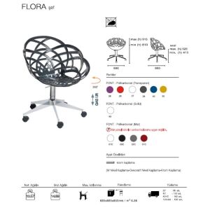 Flora Şef Şeffaf Transparan - Krom Kaplama Sandalye PPT1118