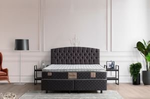 Pamira 200x200 Çift Kişilik Yatak, Baza, Başlık Seti MBL1014