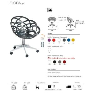 Flora Şef Kırmızı Transparan - Krom Kaplama Sandalye PPT1119