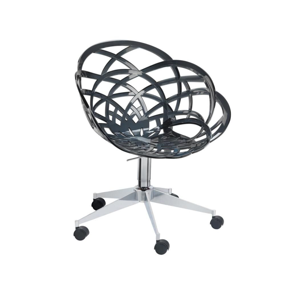 Flora Şef Füme Transparan - Krom Kaplama Sandalye PPT1120