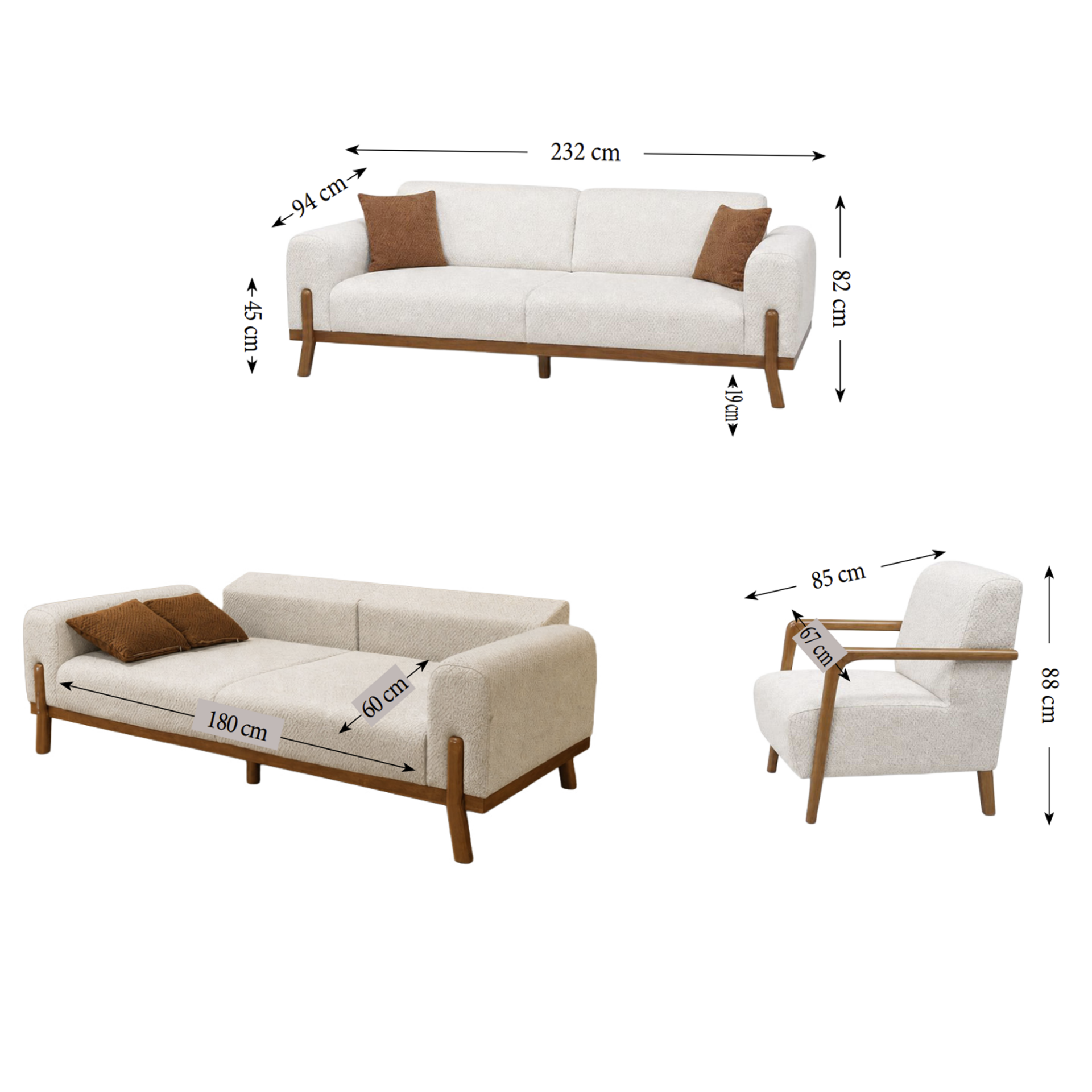 MD Bohem Sofa Set MDN165