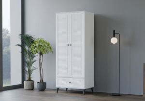 Carina Naz Beyaz 2 Kapılı Dolap TN0227