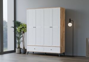 Carina Naz Atlantik Çam 4 Kapılı Dolap TN0228