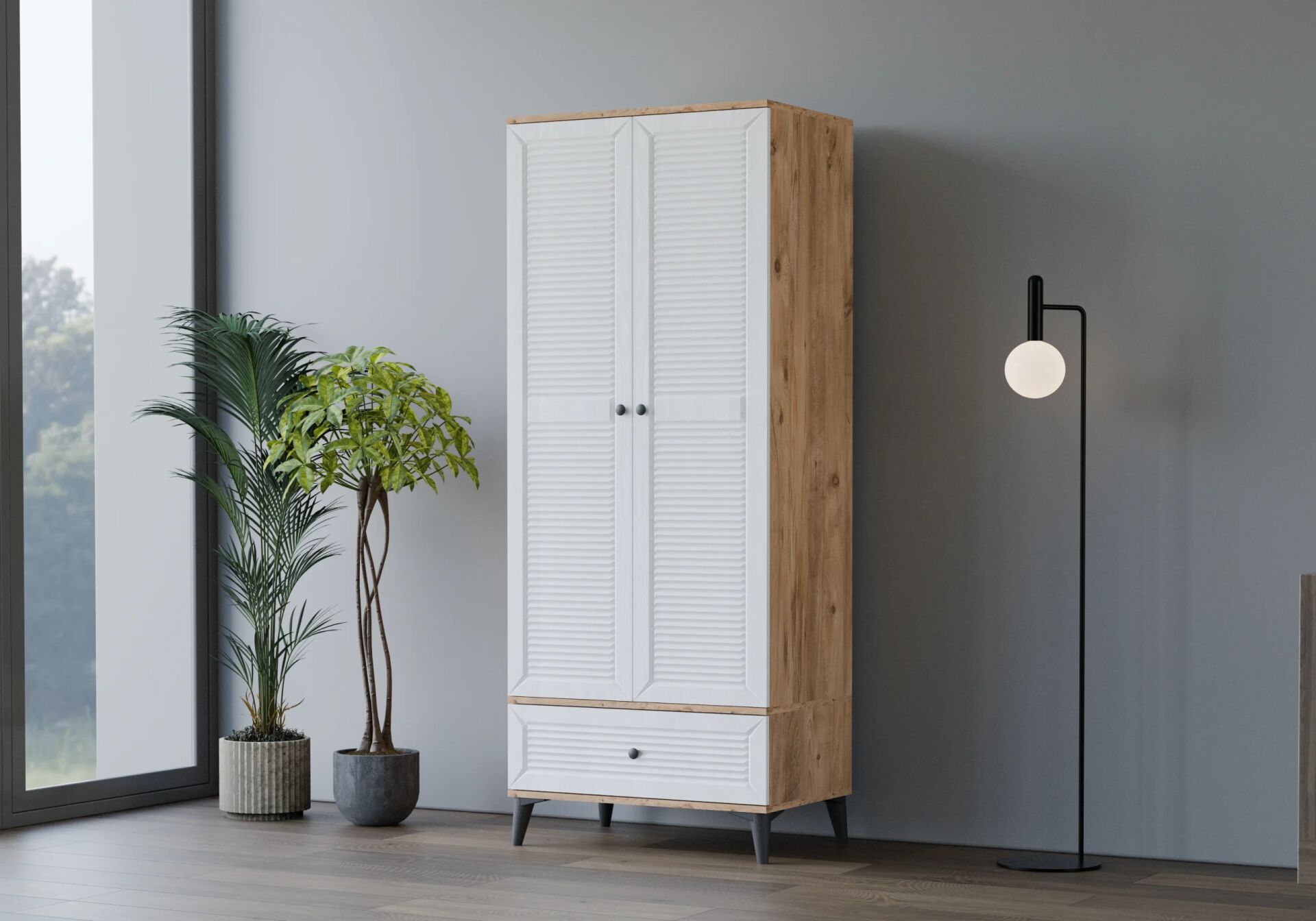 Carina Naz Atlantik Çam 2 Kapılı Dolap TN0230