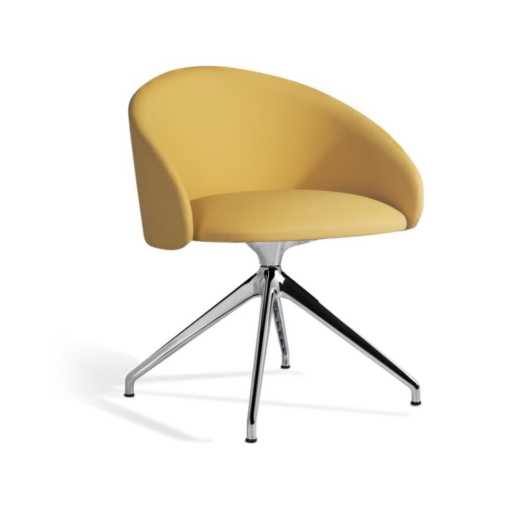 Glera-K Swivel Soft VALENCIA SQUASH - Krom Kaplama Kollu Sandalye PPT1129