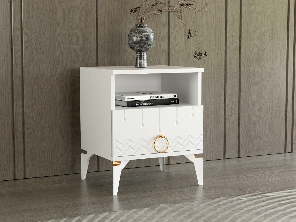 Damla White Nightstand TN1148