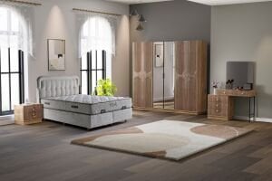 Mira Yatak Odası Takımı %100 MDF - Atlantik Çam / Ceviz TN0126