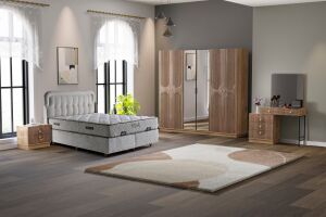 Mira Yatak Odası Takımı %100 MDF - Atlantik Çam / Ceviz TN0126