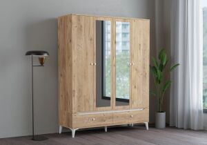 Carina Atlantik Çam 4 Kapılı Dolap TN0242