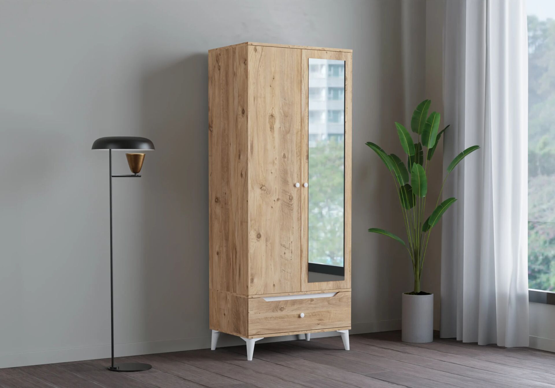 Carina Atlantik Çam 2 Kapılı Dolap TN0244