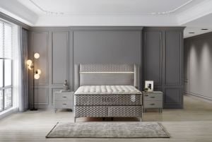 Gusto Gri 180 x 200 Çift Kişilik Yatak, Baza, Başlık Seti CB3304