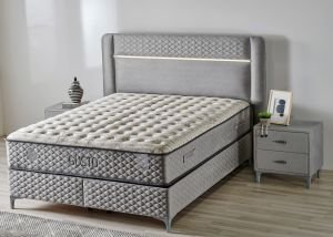 Gusto Gri 180 x 200 Çift Kişilik Yatak, Baza, Başlık Seti CB3304