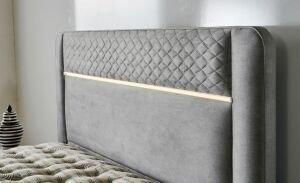Gusto Gri 200 x 200 Çift Kişilik Yatak, Baza, Başlık Seti CB3304