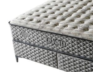 Gusto Gri 200 x 200 Çift Kişilik Yatak, Baza, Başlık Seti CB3304