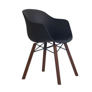 Globe-K Wox (iroko) Siyah - Iroko Ahşap Ayaklı Kollu Sandalye PPT1154