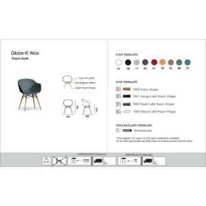 Globe-K Wox (kayın) Beyaz - Kayın Ahşap Ayaklı Kollu Sandalye PPT1155