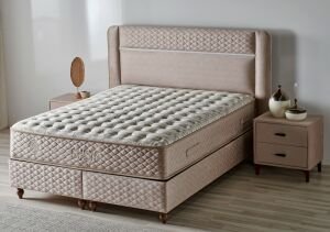Gusto Krem 180 x 200 Çift Kişilik Yatak, Baza, Başlık Seti CB3304