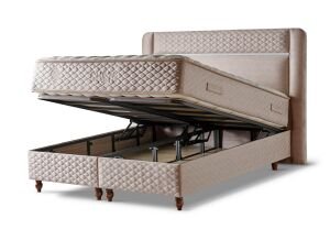 Gusto Krem 200 x 200 Çift Kişilik Yatak, Baza, Başlık Seti CB3304