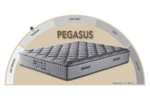 Pegasus 140 x 190 Çift Kişilik Yatak, Baza, Başlık Seti CB3305