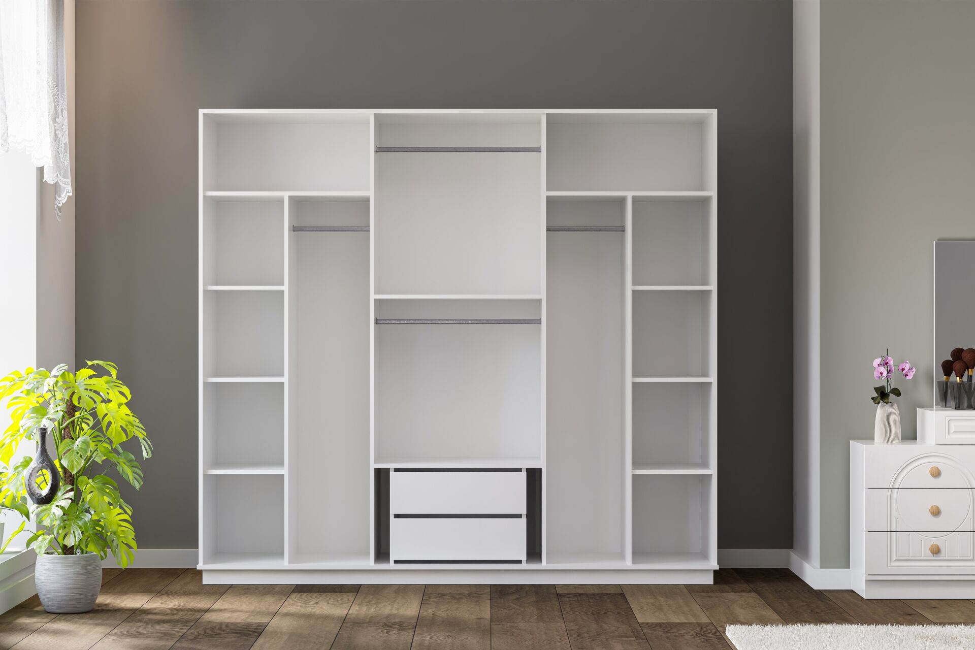 Defne Bedroom Set 100% MDF - White TN0141
