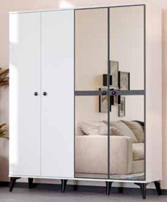 Tire Beyaz 4 Kapılı Dolap TN0253