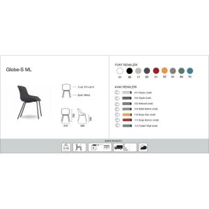 Globe-S ML Beyaz - Siyah Sandalye PPT1159