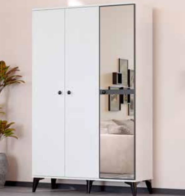 Tire Beyaz 3 Kapılı Dolap TN0254